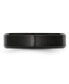 ფოტო #2 პროდუქტის Black Ceramic Beveled Edge Brushed Wedding Band Ring