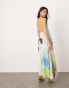 Фото #3 товара ASOS EDITION statement square neck neck maxi dress in geometric swirl print