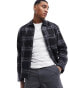 Calvin Klein twill graphic check overshirt in black