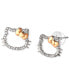 Фото #3 товара Hello Kitty Diamond Silhouette Stud Earrings (1/8 ct. t.w.) in 10k White & Rose Gold