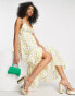 ASOS EDITION cami midi dress in embroidered yellow ditsy floral