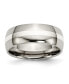 Фото #1 товара Titanium Polished with Sterling Silver Inlay Wedding Band Ring