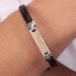 Elegant leather bracelet with steel decoration Moody SQH34