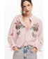 ფოტო #4 პროდუქტის Women's Striped floral shirt