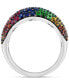 ფოტო #3 პროდუქტის EFFY® Multi-Gemstone Pavé Cluster Ring (2-5/8 ct. t.w.) in Sterling Silver