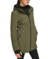 Womens Petite Hooded Faux-Fur-Lined Anorak Raincoat