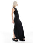 Фото #3 товара Weekday Inez slim fit maxi dress with back split in black