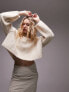 Фото #1 товара Topshop knitted fluffy rib crop jumper in oat