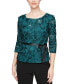 Фото #1 товара Petite Sequin Rosette 3/4-Sleeve Top