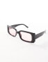 Фото #4 товара Jeepers Peepers chunky square sunglasses in black with pink lens