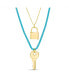 Yellow Gold-Tone Key and Lock Necklace Set