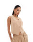 Фото #1 товара AX Paris tailored waistcoat co-ord in beige