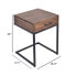 Фото #3 товара Mango Wood Side Table With Drawer And Cantilever Iron Base, Brown And Black