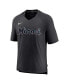 Фото #3 товара Men's Black Miami Marlins Authentic Collection Pregame Raglan Performance V-Neck T-shirt