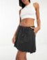 ASOS DESIGN pleated mini skirt in washed black 36 - фото #5