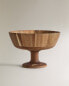 Acacia wood fruit bowl with stand