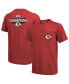 Фото #3 товара Men's Threads Red Kansas City Chiefs Super Bowl LVII Champions Running Back Tri-Blend Pocket T-shirt