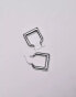 Фото #4 товара Topshop Elodie square hoop earring in silver plated