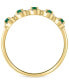 ფოტო #3 პროდუქტის Emerald (1/3 ct. t.w.) & Diamond (1/6 ct. t.w.) Five Stone Halo Ring in 14k Gold