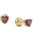 ფოტო #2 პროდუქტის Gold-Tone Crystal Heart Stud Earrings