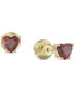 Gold-Tone Crystal Heart Stud Earrings