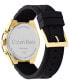 ფოტო #3 პროდუქტის Men's Black Silicone Strap Watch 44.5mm