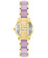 ფოტო #3 პროდუქტის Women's Gold-Tone Alloy with Lavender Plastic Bracelet Watch, 30mm