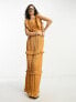 Reclaimed Vintage shirred ruffle maxi dress in spice orange