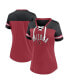 Фото #1 товара Women's Cardinal, Black Arizona Cardinals Blitz and Glam Lace-Up V-Neck Jersey T-shirt