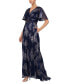 Фото #3 товара Women's Crinkled Flutter-Sleeve Gown