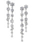 ფოტო #1 პროდუქტის Rhodium-Plated Cubic Zirconia Double-Row Linear Drop Earrings, Created for Macy's