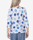 ფოტო #2 პროდუქტის Women's Bayou Dotted Three Quarter Sleeve Top