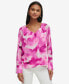 Фото #1 товара Women's Long Sleeve Printed V-Neck Blouse