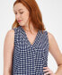 Фото #5 товара Women's Printed Sleeveless V-Neck Shell Top