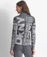 ფოტო #2 პროდუქტის Women's Quarter-Zip Embossed Sweater