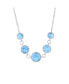 Фото #1 товара Sterling Silver Graduating Round Beaded Larimar Linked Necklace