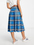 ASOS DESIGN pleated midi kilt skirt in blue check