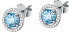 Фото #1 товара Gentle silver earrings with aquamarine and Tesori SAIW95 crystals