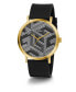 ფოტო #5 პროდუქტის Men's Analog Black Silicone Watch 44mm