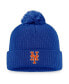 Women's Royal New York Mets Run The Bases Long Sleeve T-shirt and Cuffed Knit Hat with Pom Combo Set Синий, 2XL - фото #3