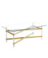 Фото #1 товара Gold Stainless Steel Coffee Table With Acrylic Frame And Clear Glass Top