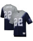 Men's Emmitt Smith Navy, Gray Dallas Cowboys Retired Player Name and Number Diagonal Tie-Dye V-Neck T-shirt