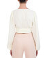 ფოტო #2 პროდუქტის Women's Tie-Front Cropped Blouse