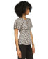 ფოტო #3 პროდუქტის MICHAEL Women's Printed Keyhole Flutter-Sleeve Top