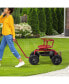 Фото #9 товара Cushioned Rolling Garden Cart Scooter with Storage Basket and Tool Pouch