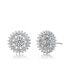 Фото #1 товара Sterling Silver with White Gold Plated Clear Round Cubic Zirconia Wreath Stud Earrings
