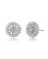 ფოტო #1 პროდუქტის Sterling Silver with White Gold Plated Clear Round Cubic Zirconia Wreath Stud Earrings