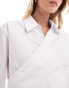 Фото #3 товара ASOS DESIGN asymmetric wrap shirt in white