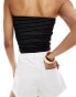 ASOS DESIGN shirred bandeau top with ring detail