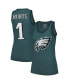 Фото #1 товара Women's Threads Jalen Hurts Midnight Green Philadelphia Eagles Player Name and Number Tri-Blend Tank Top